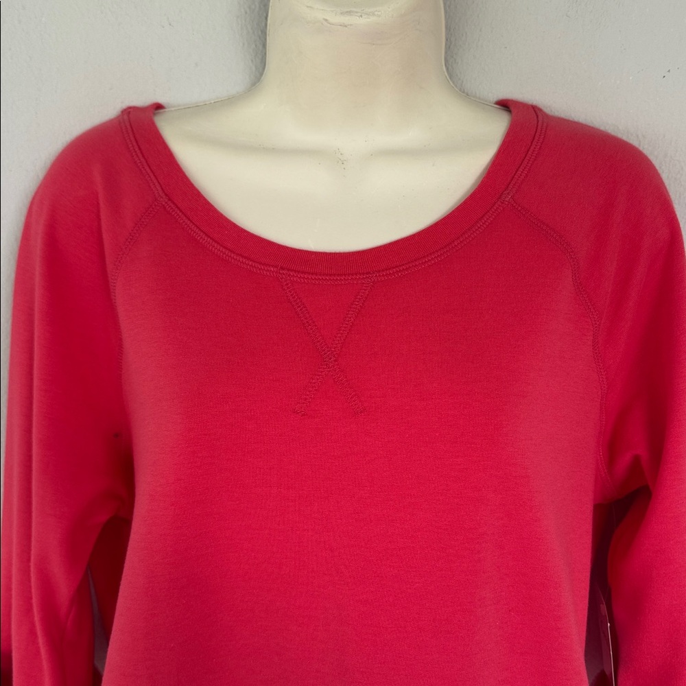 Coral Bay pink white mesh pouch pocket crop sleeve cotton top size small - Picture 5 of 15